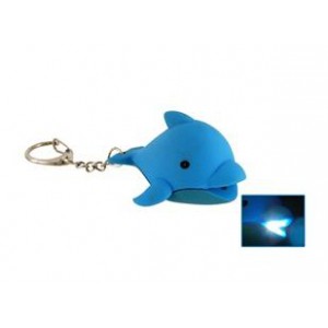 Mały śliczny delfin lampka LED zabawny dźwięk brelok do kluczy