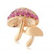 Piękna broszka z kryształkami STELLUX grzyby (kolor złoto różowy)