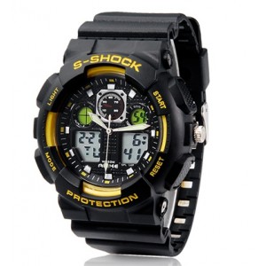 ALIKE AL35 Sportowy zegarek materiał TPU (czarno żółty)