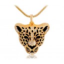 Naszyjnik elegancja piękny złoty leopard kryształki Swarovski szyk 