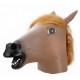 Maska na twarz Głowa Konia na imprezę lateks (jasno brązowa)