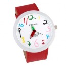 Modny kolorowy zegarek na rękę kredki stylowy (czerwony)